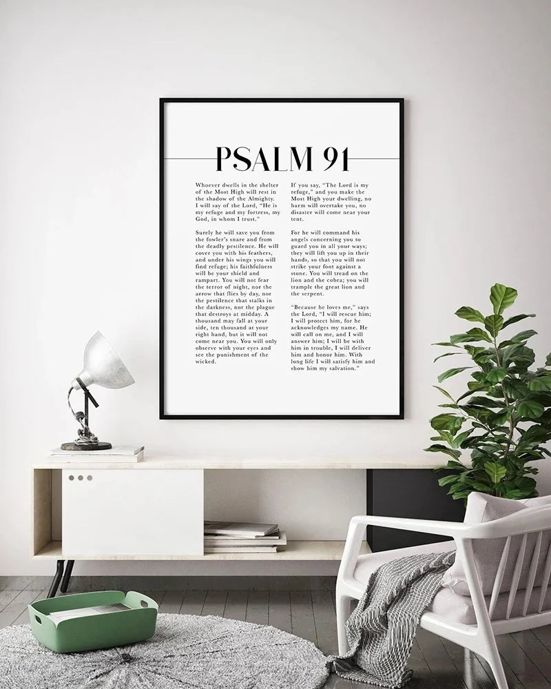 Psalm 91 Scripture Canvas Wall Art
