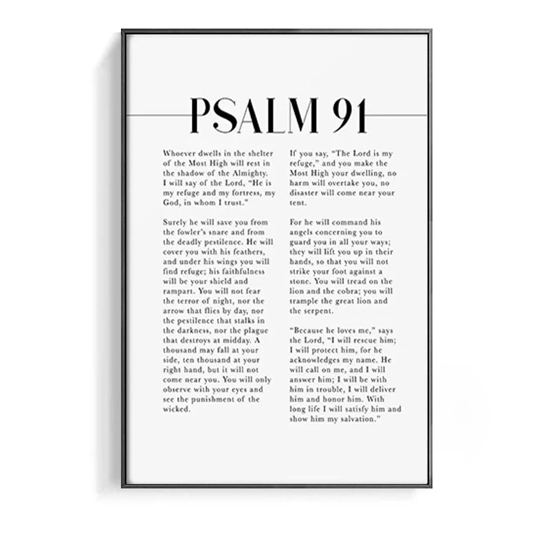 Psalm 91 Scripture Canvas Wall Art