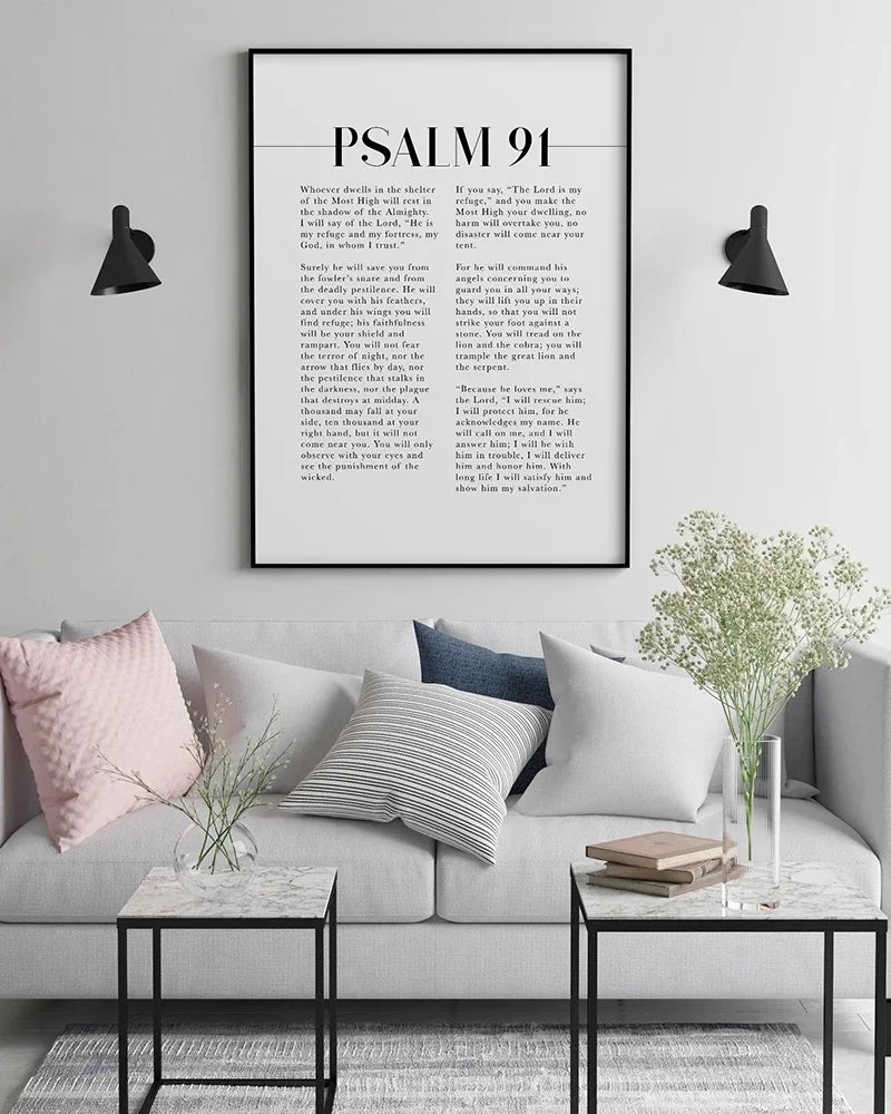 Psalm 91 Scripture Canvas Wall Art