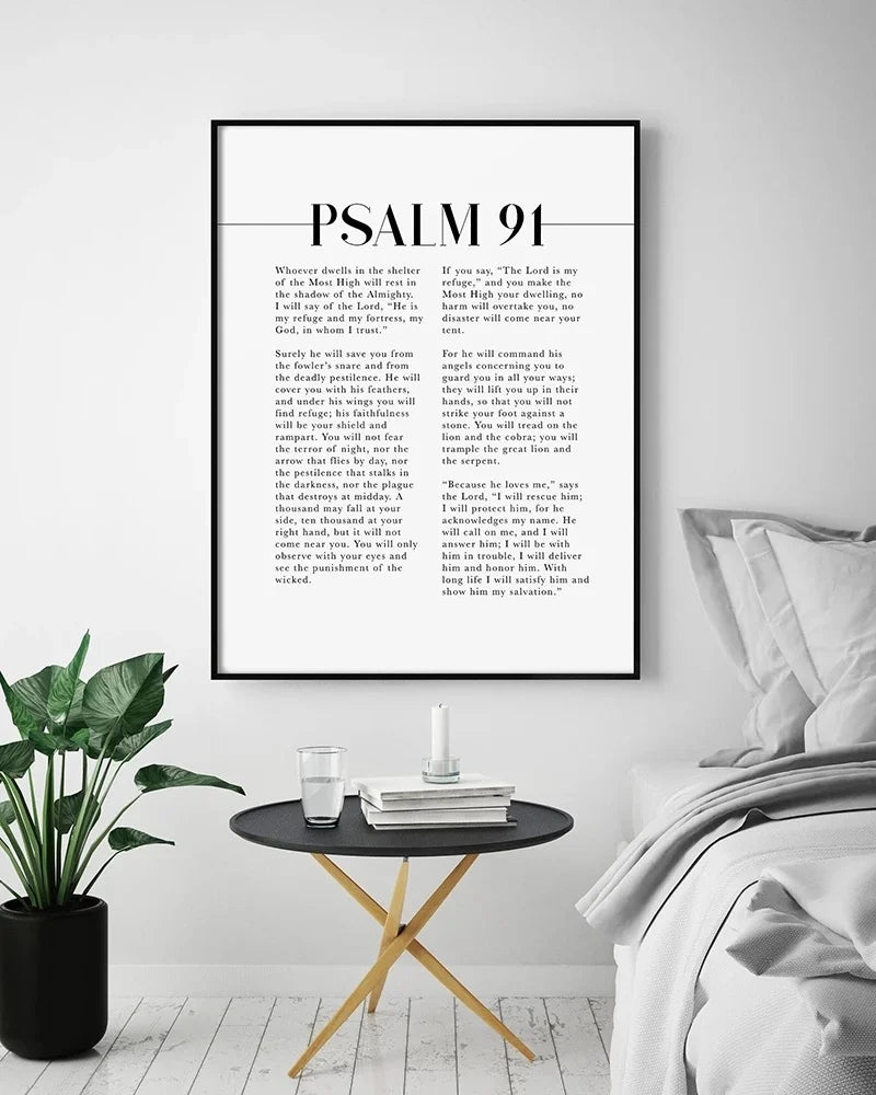 Psalm 91 Scripture Canvas Wall Art
