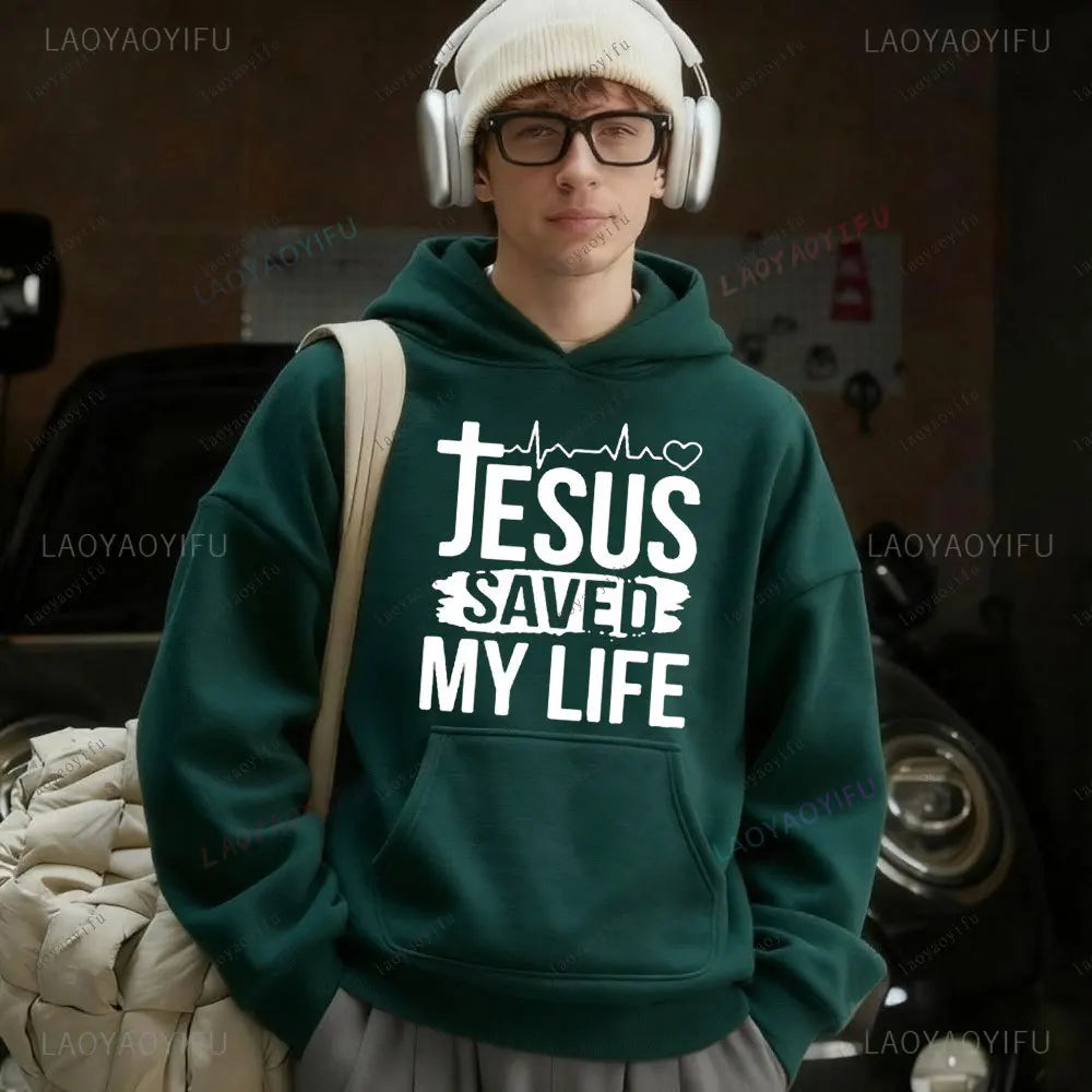 Faith Hoodie Jesus Tracksuit Christian Hoodie Men Fashion Sweatshirt  Loose Unisex Winter  Hoodies Long Sleeves Clothing