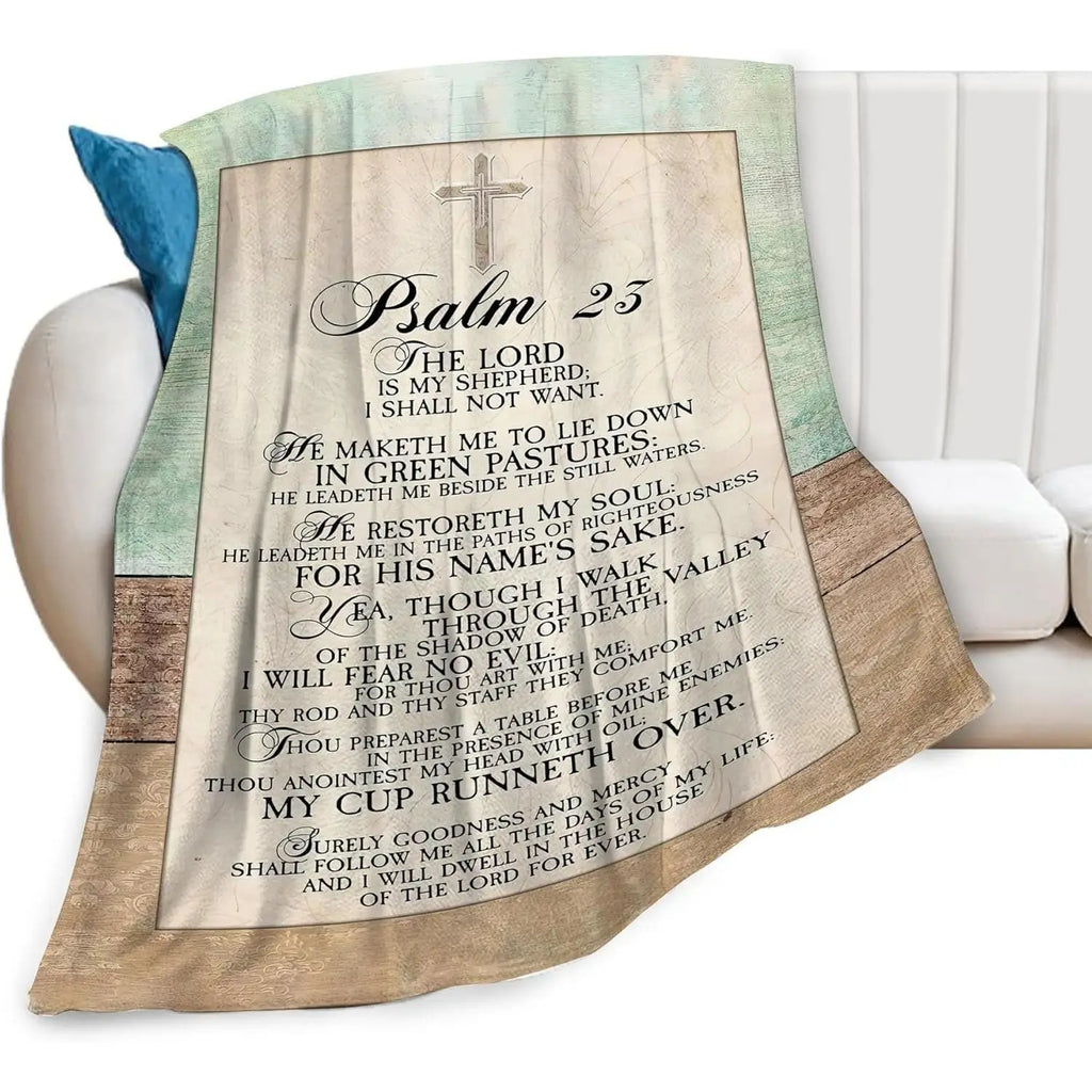 Psalm 23 Scripture Fleece Blanket