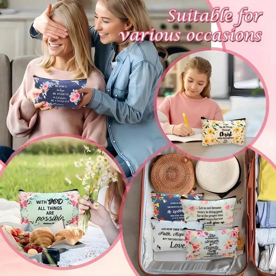 Christian Canvas Pouch Set – 10 Pack