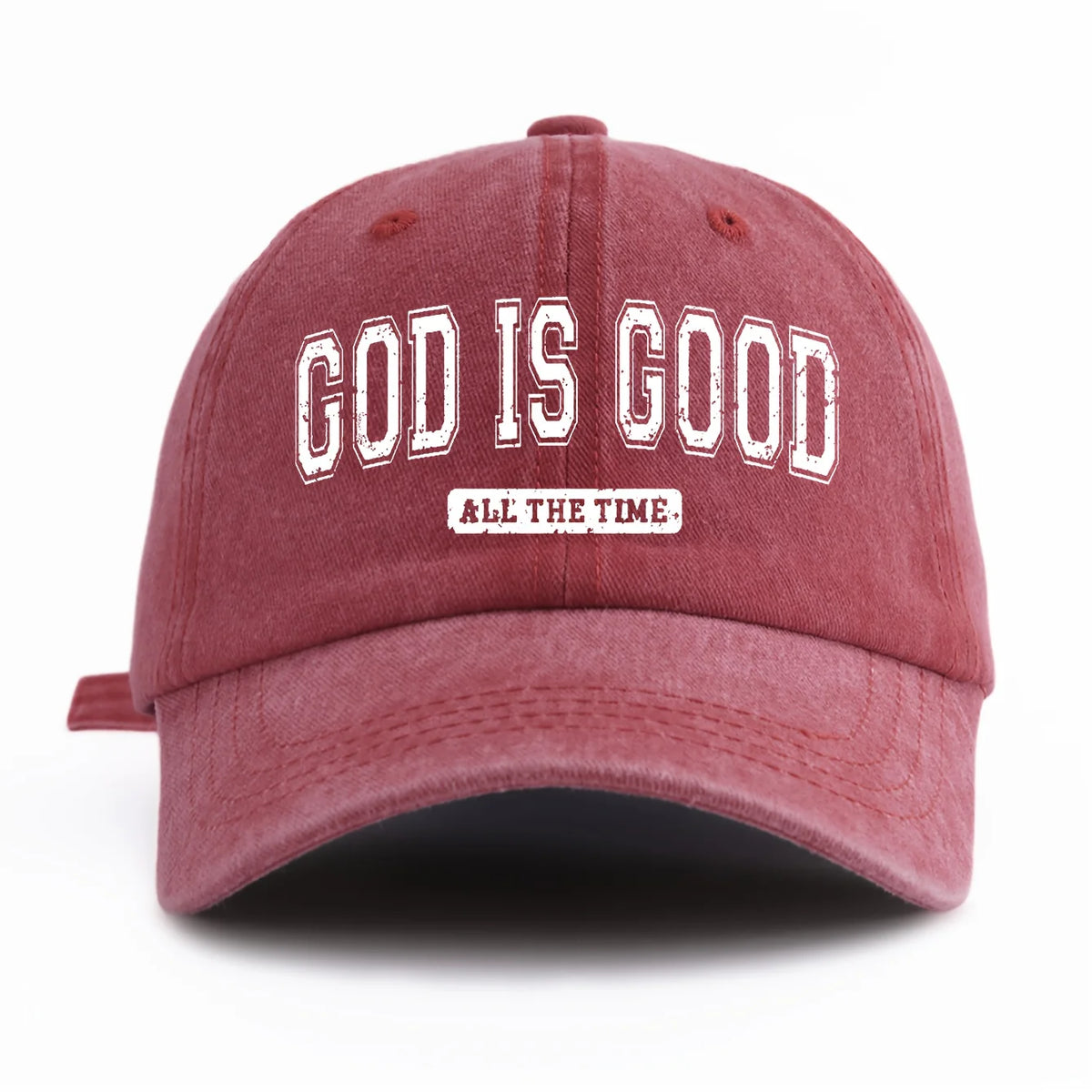 GOD IS GOOD Printed Water Washed Baseball Hat Simple, Casual, Fashionable, Adjustable Size Outdoor Sports Daily Party Vacation