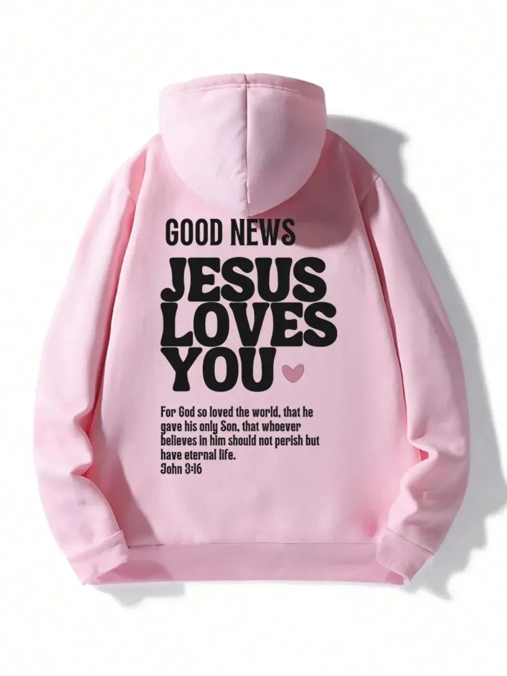 A new Christian-style casual pure cotton hooded sweatshirt with the theme of Jesus loving you, featuring redemption and love