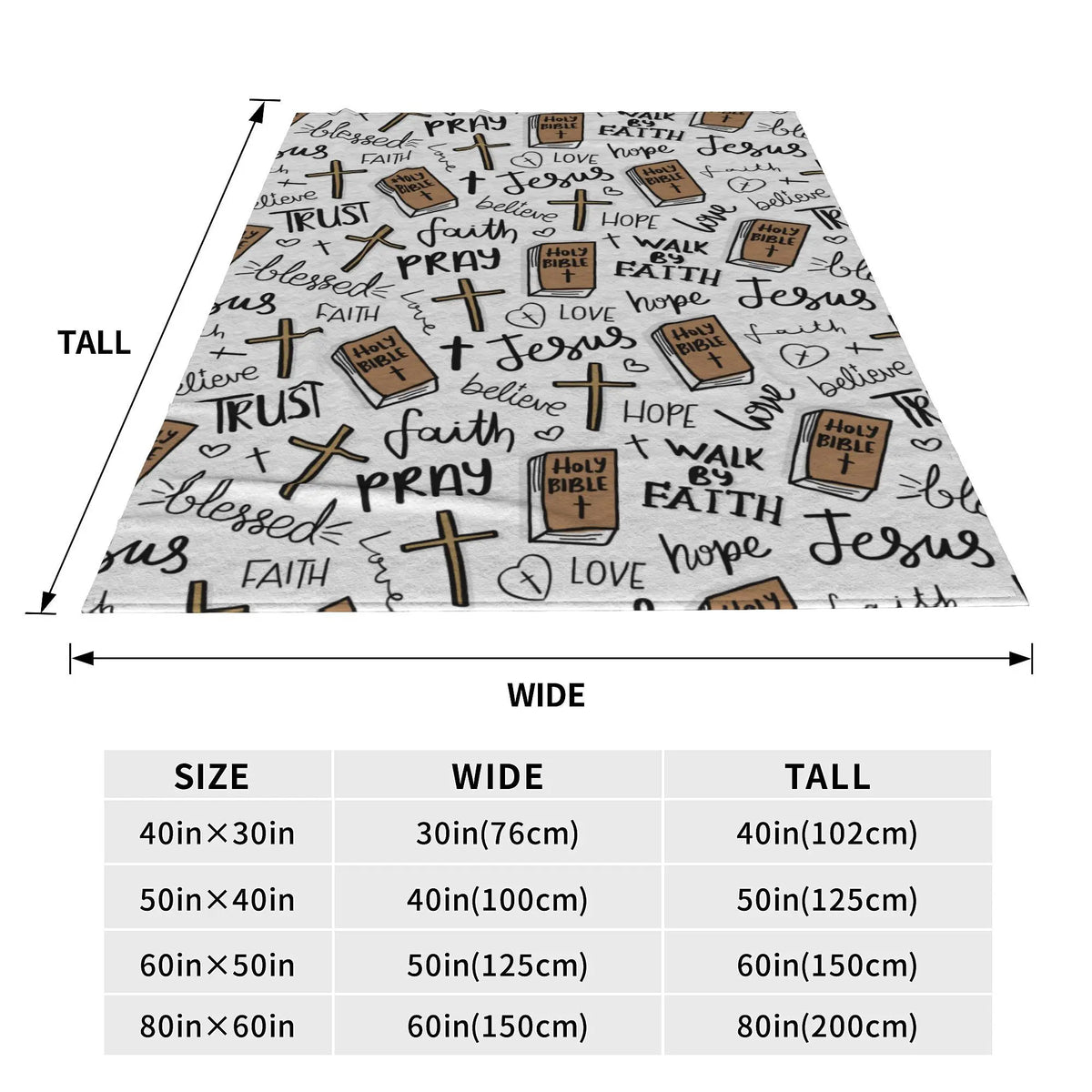 Christian Scripture Polyester Fleece Blanket