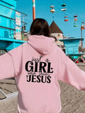 Jesus Letter-Print Fleece Hoodie