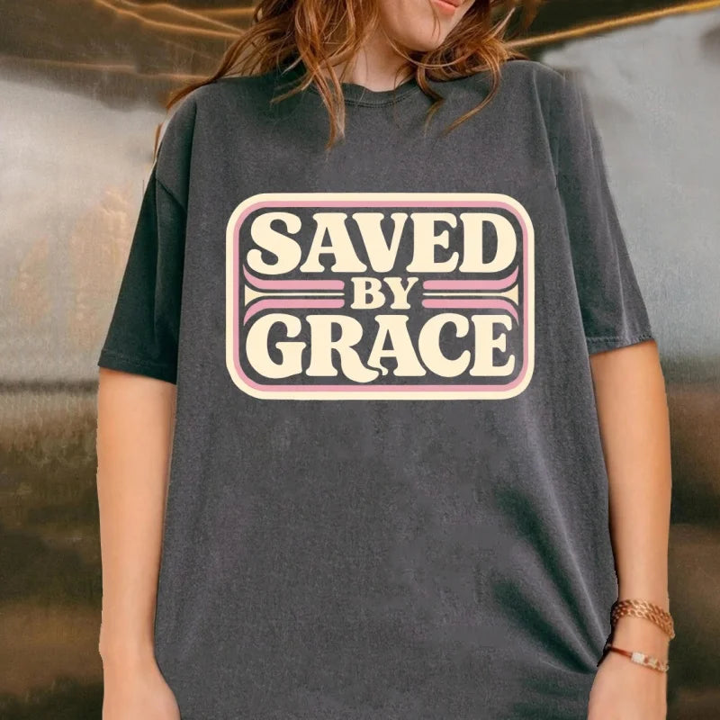 Saved by Grace Women’s Cotton T-Shirt
