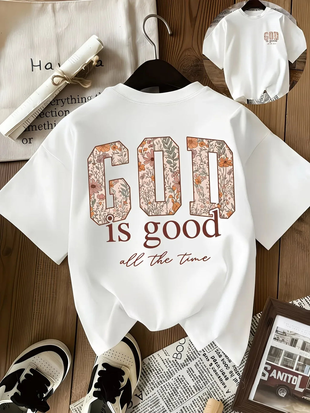God Is Good Floral Christian T-Shirt