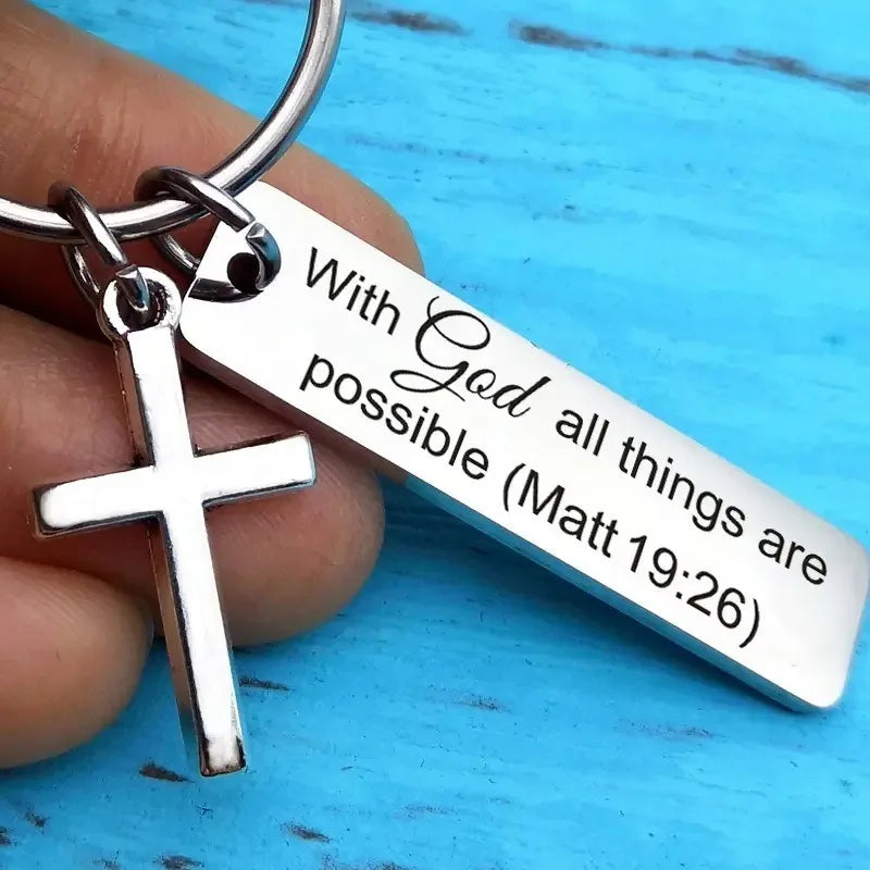 Let God Lead Cross Keyring
