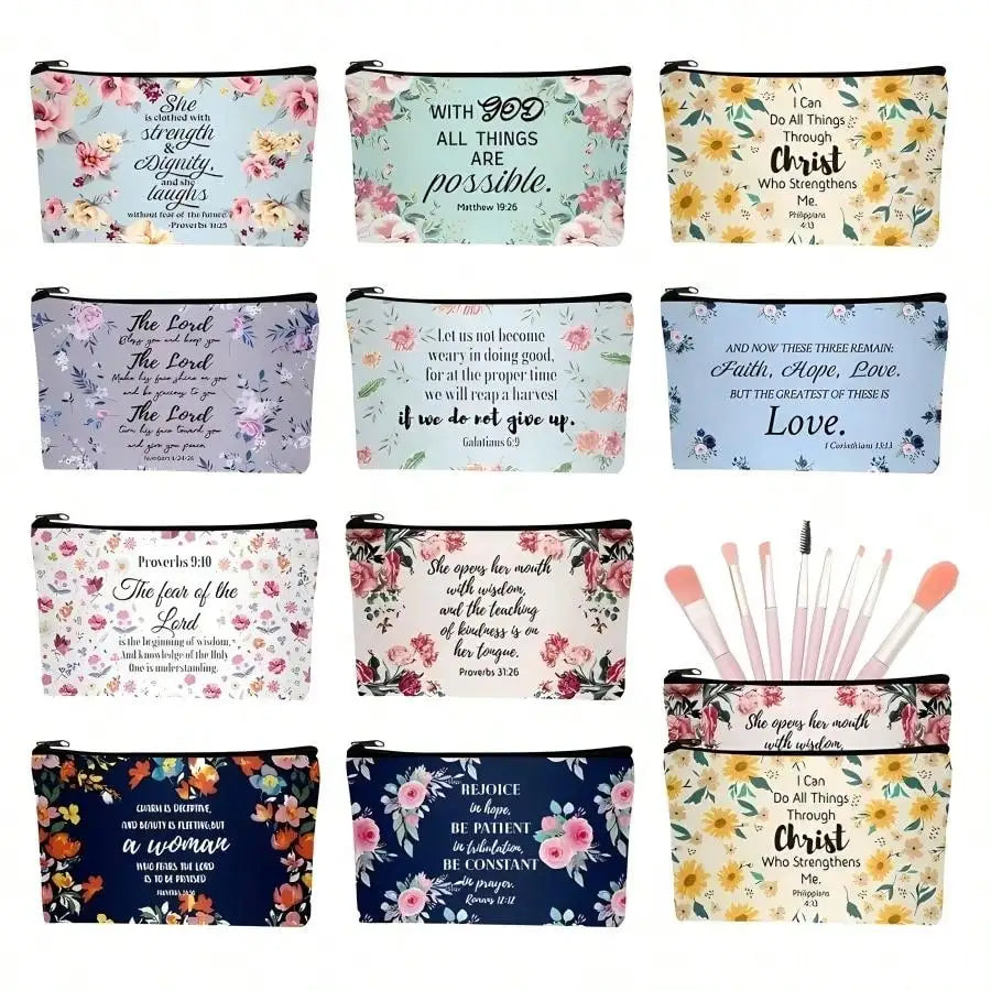 Christian Canvas Pouch Set – 10 Pack