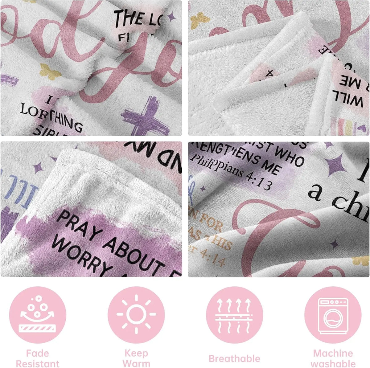 Baptism Gifts for Girl Women, I am A Child of God Blanket, Christening Communion Gifts for Girls, Granddaughter, Goddaughter,