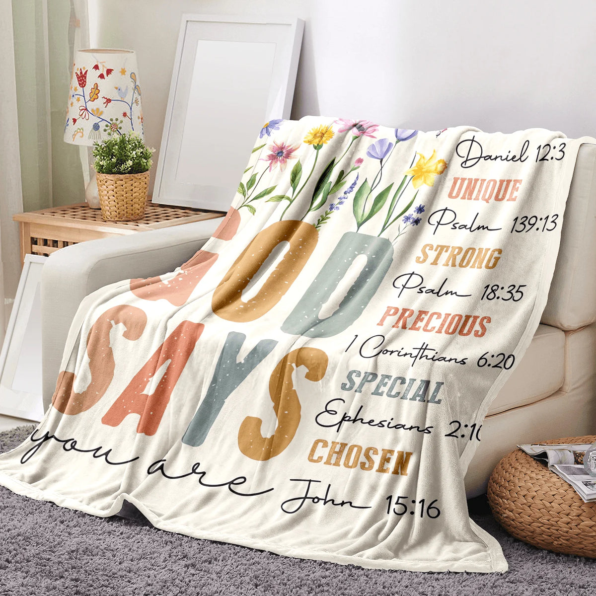 Faith-Inspired Christian Flannel Blanket