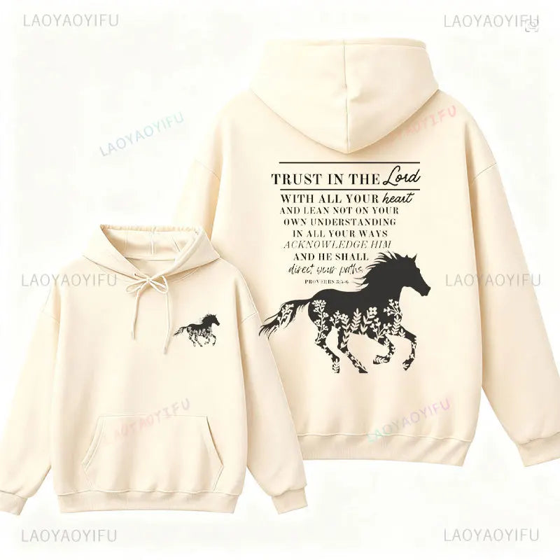 Proverbs 3 Horse Christian Hoodie