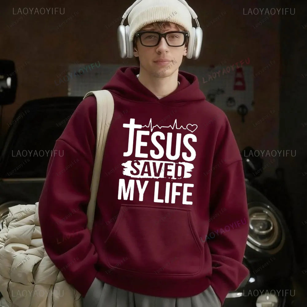 Faith Hoodie Jesus Tracksuit Christian Hoodie Men Fashion Sweatshirt  Loose Unisex Winter  Hoodies Long Sleeves Clothing