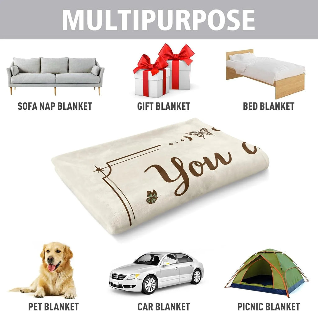 Floral Scripture Microfiber Throw Blanket