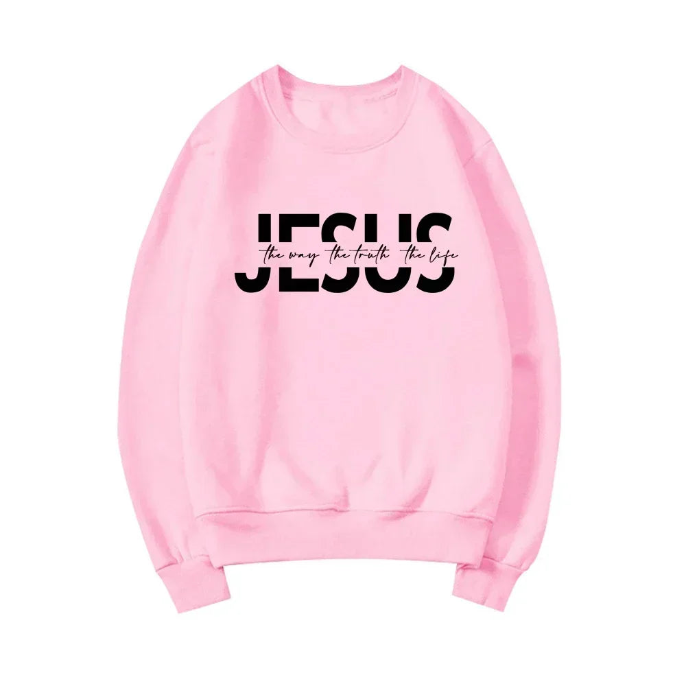 Jesus The Way The Truth The Life Sweatshirt Christian Hoodie Jesus Gift Religious Pullovers Women Sweatshirts Christian Gifts