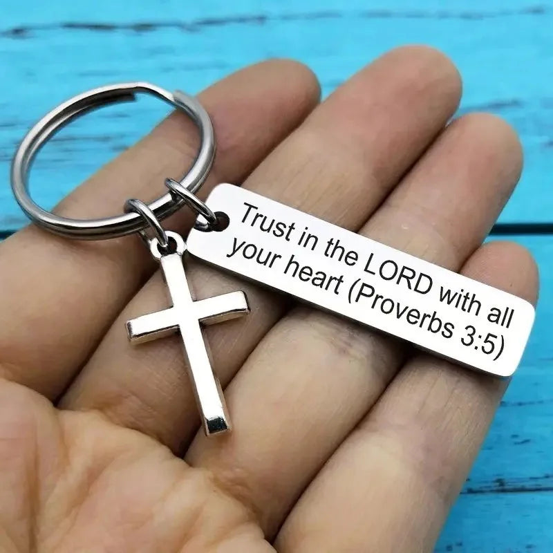 Let God Lead Cross Keyring