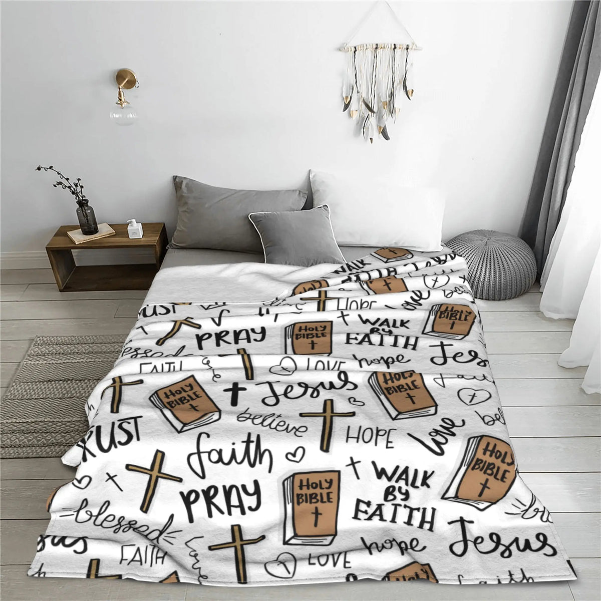 Christian Scripture Polyester Fleece Blanket