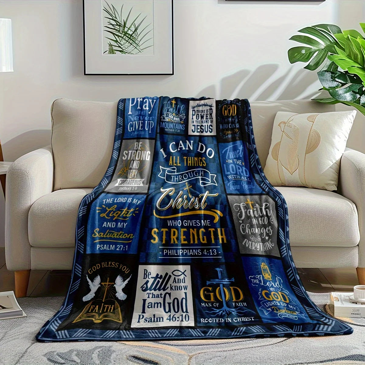 Christian Scripture Fleece Throw Blanket
