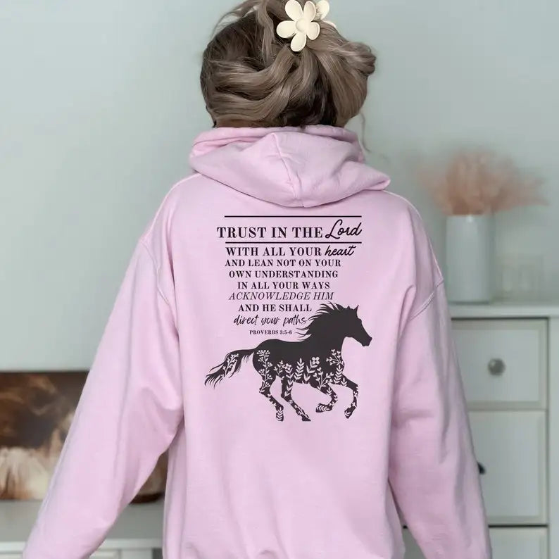 Proverbs 3 Horse Christian Hoodie