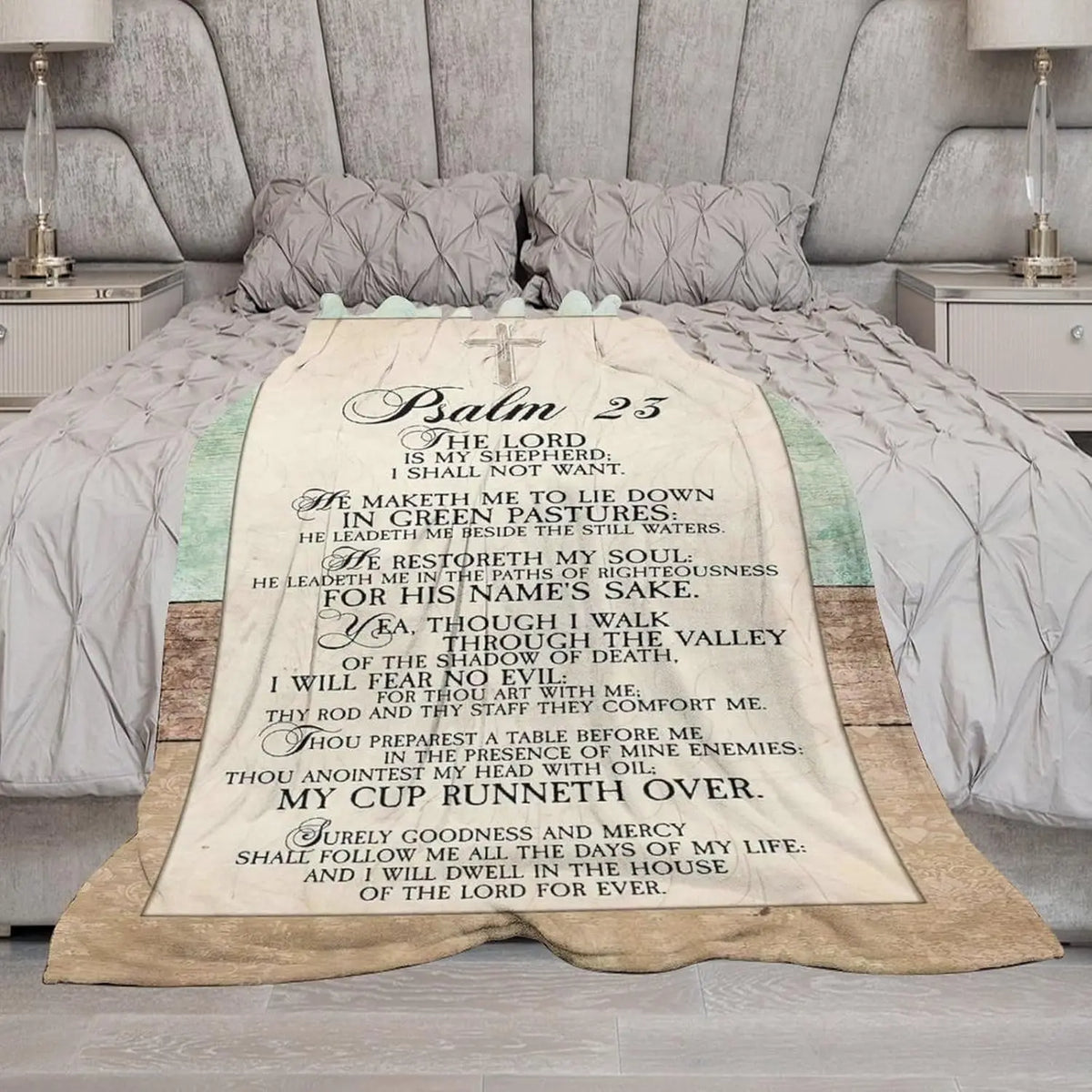 Psalm 23 Scripture Fleece Blanket