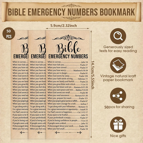 Bible Emergency Numbers Bookmarks