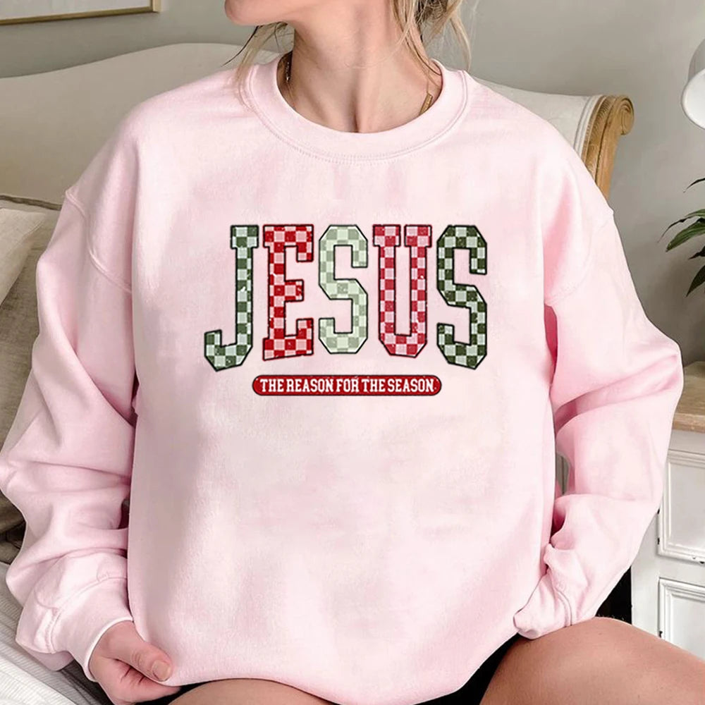 Jesus The Reason for The Season Sweatshirt Faith Christmas Tree Shirt Merry and Bright Sweater Unisex Bible Verse Sweatshirts