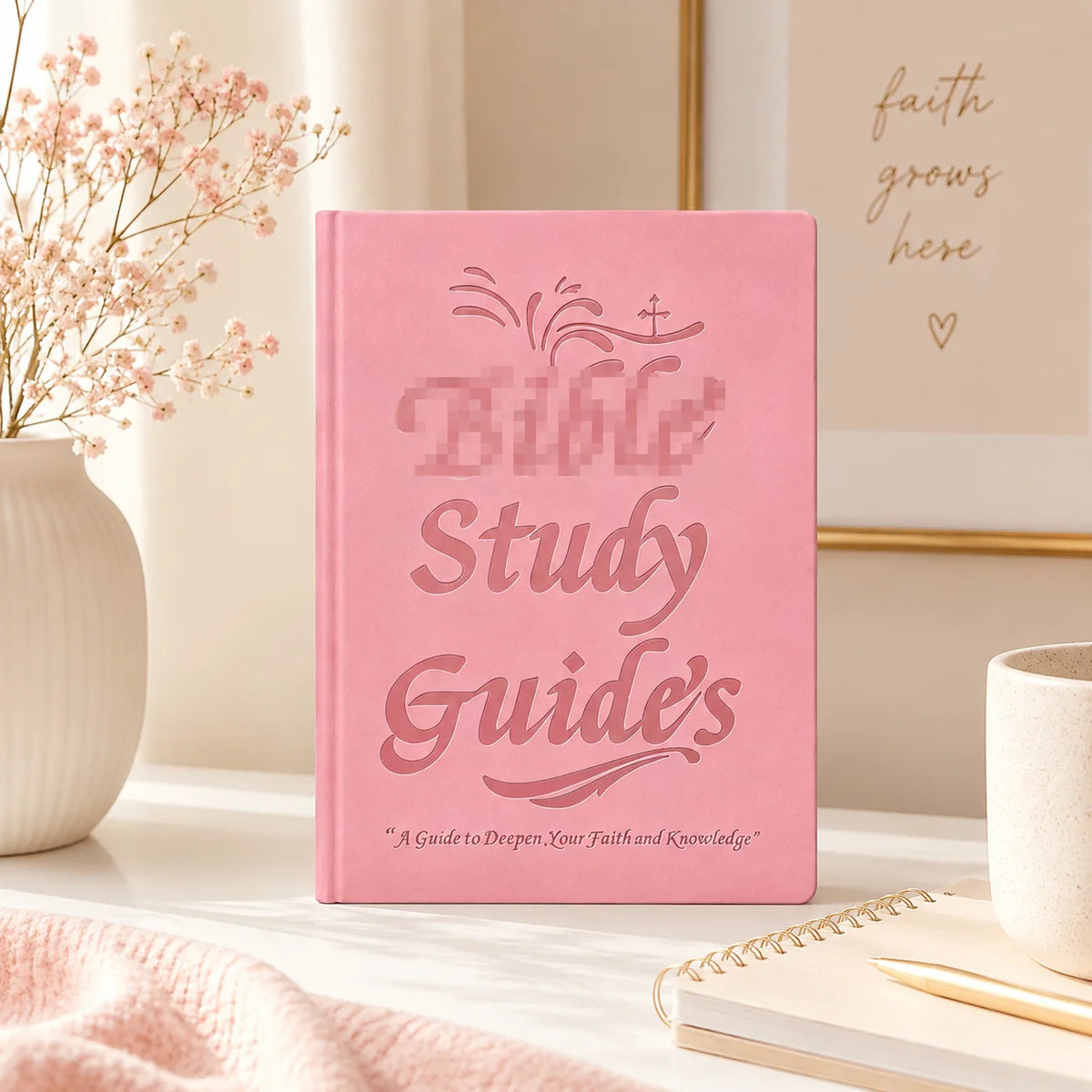 Bible Study Journal Spiral Bound Christian Devotional Notebook Women Faith Prayer Reflection Gift Floral Pink Journal