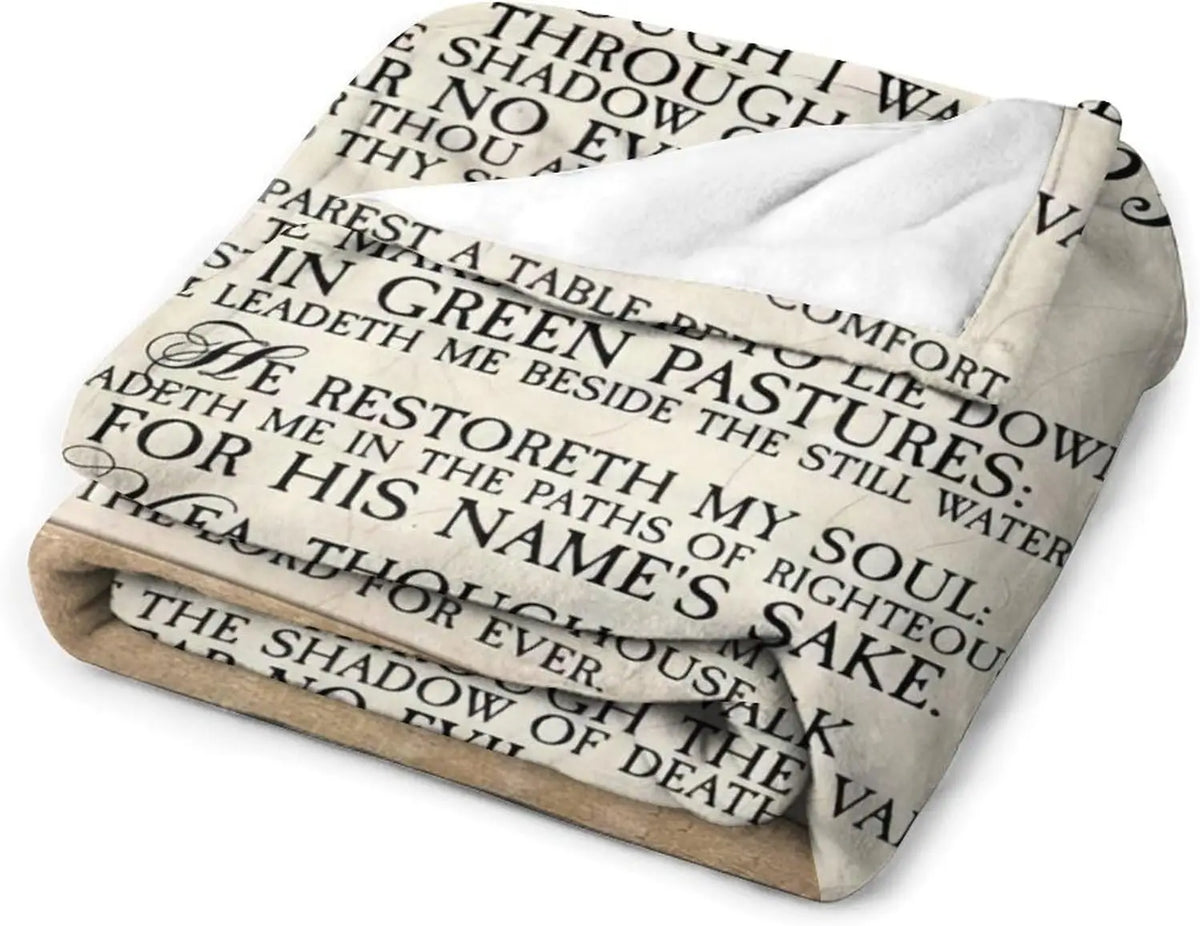 Christian Psalm 23 Blanket Scripture Bible Verse Gifts for Girls Boys Woman Man Religious Throw Blankets Soft Warm Fleece