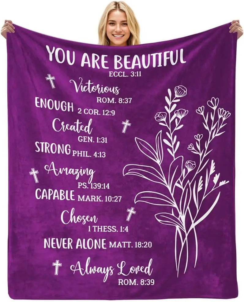 I Am A Child of God Christmas Faith Gift for Christian Women, Jesus Gift for Woman Bible Verse Throw and Blanket for Godmother