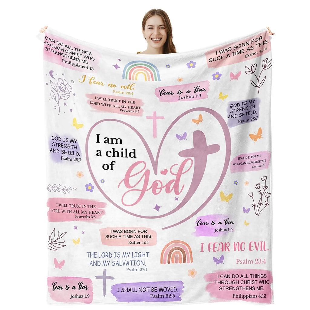 Cross & Scripture Fleece Throw Blanket