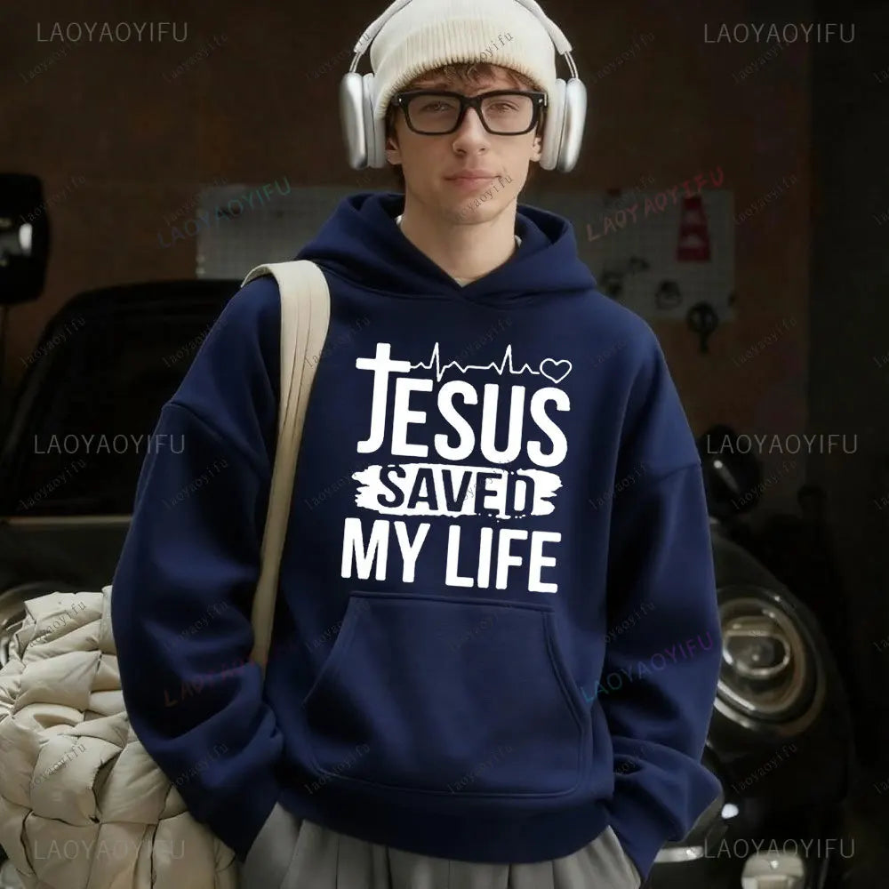 Faith Hoodie Jesus Tracksuit Christian Hoodie Men Fashion Sweatshirt  Loose Unisex Winter  Hoodies Long Sleeves Clothing