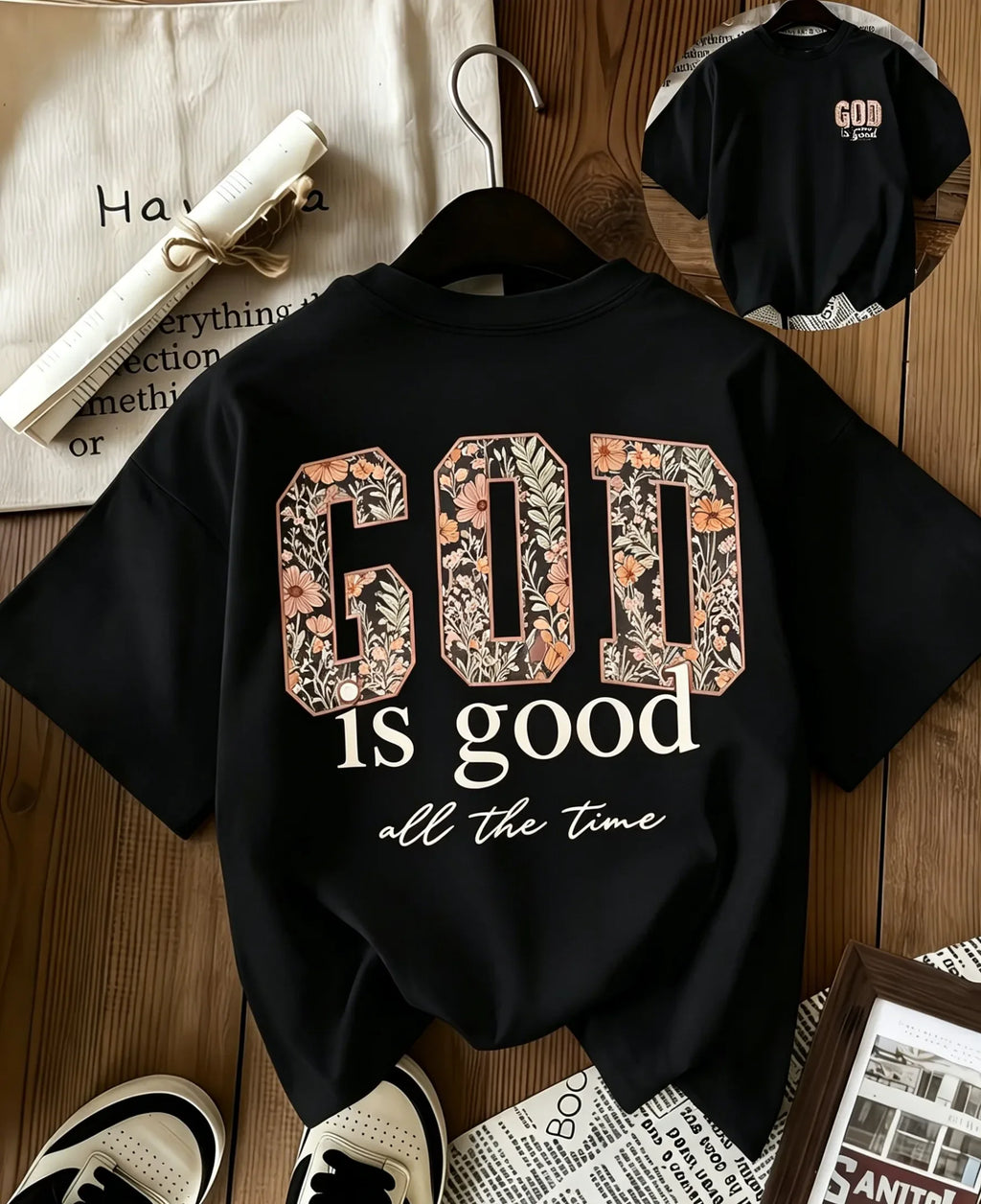 God Is Good Floral Christian T-Shirt