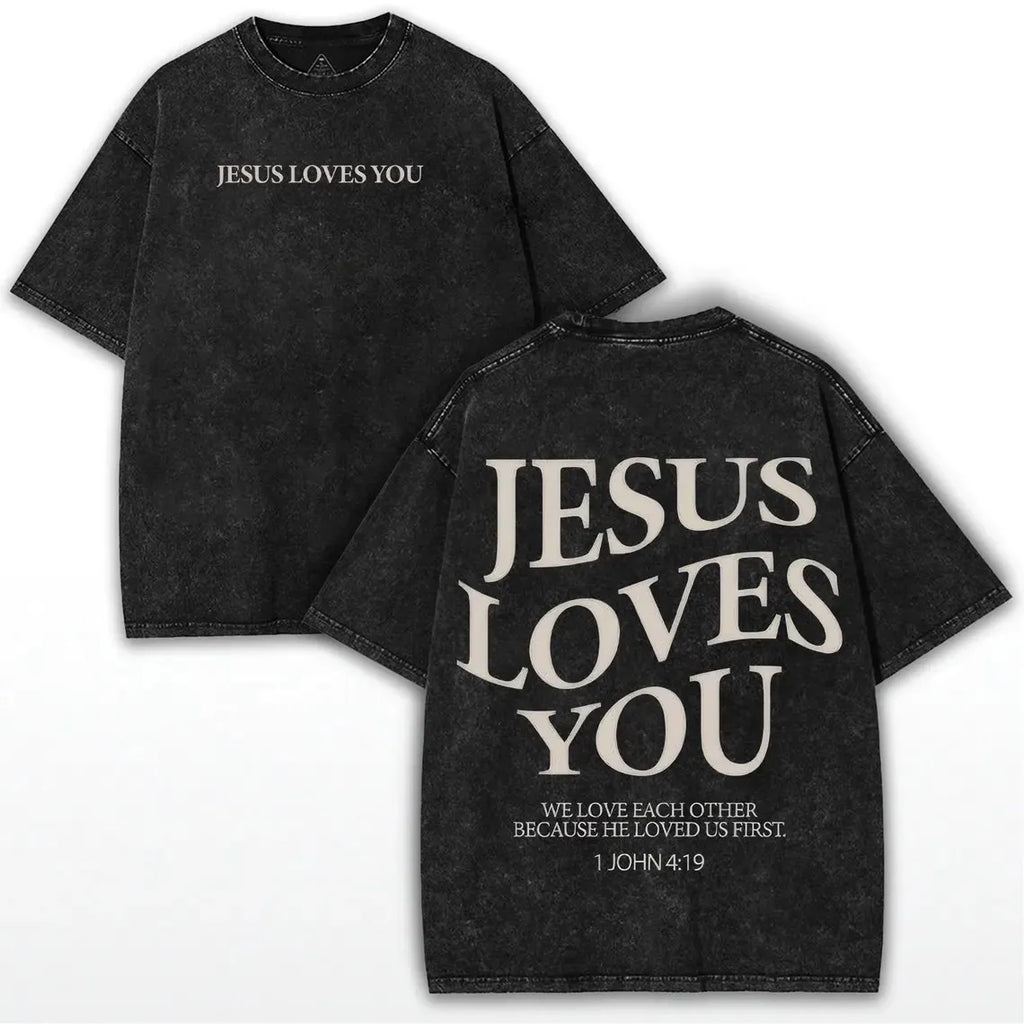 Jesus Loves You Vintage-Washed T-Shirt