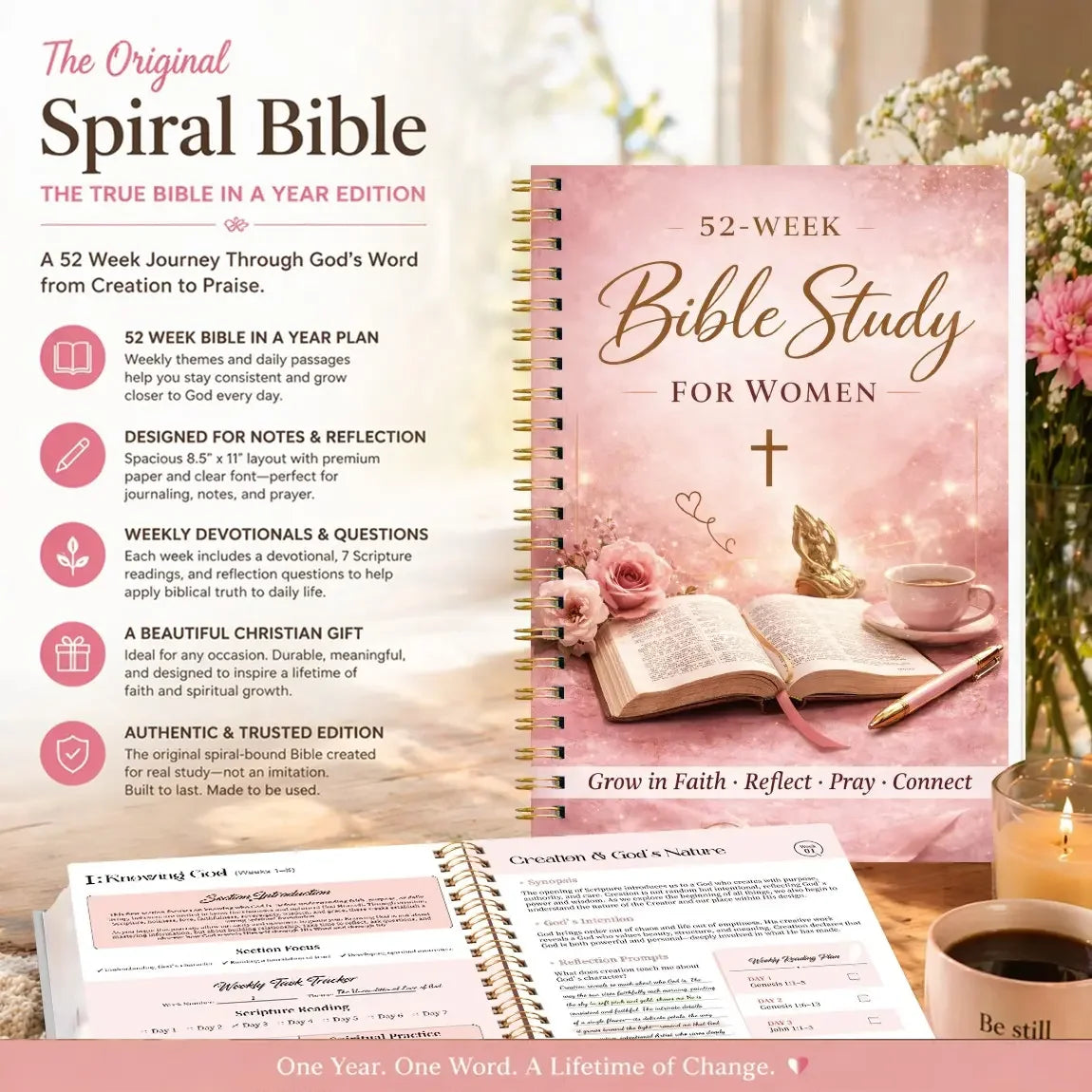 52-Week Women’s Bible Study & Prayer Notebook